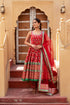 Pomcha Jaipur Red Cotton Gota Patti Anarkali Set With Soft Net Dupatta