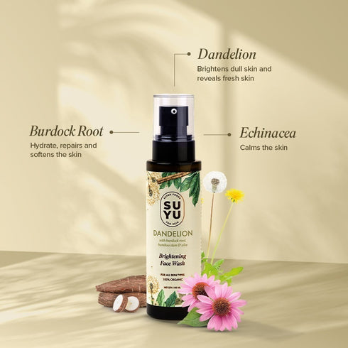 Suyu India Night Restore Duo Bundle Astaxanthin Firm & Lift Night Cream Dandelion Brightening Face Wash