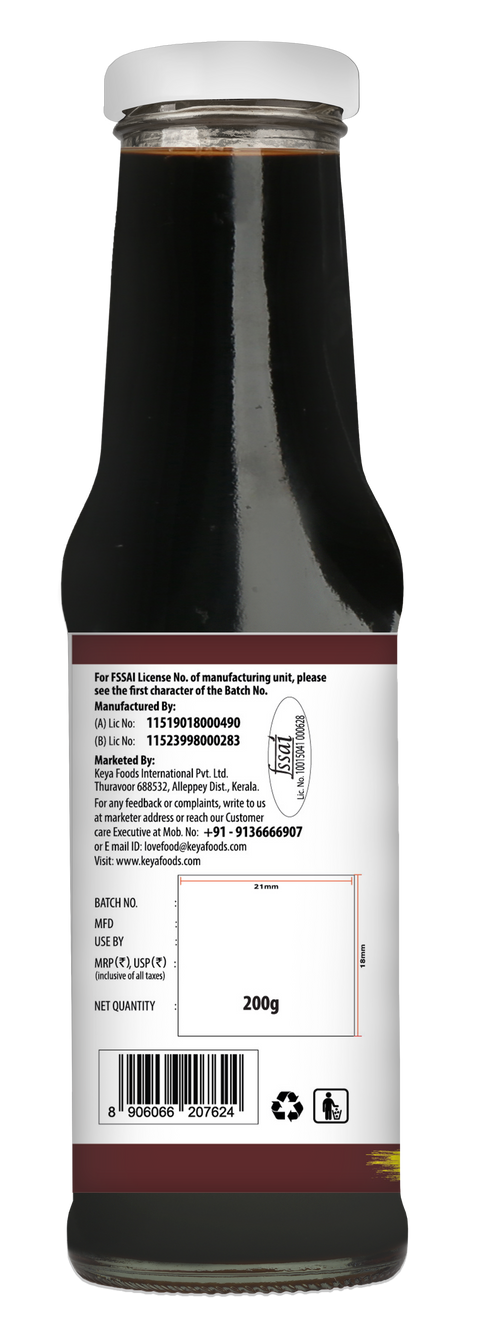 Keyafoods Keya Chinese Sauce Combo Red Chilli Sauce 200g Green Chilli Sauce 190g Dark Soya Sauce 210g Combo Pack 3