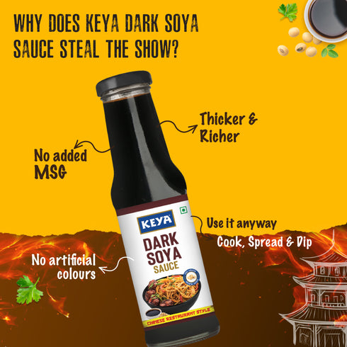 Keyafoods Keya Chinese Sauce Combo Red Chilli Sauce 200g Green Chilli Sauce 190g Dark Soya Sauce 210g Combo Pack 3