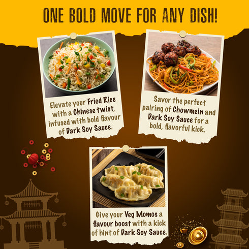 Keyafoods Keya Chinese Sauce Combo Red Chilli Sauce 200g Green Chilli Sauce 190g Dark Soya Sauce 210g Combo Pack 3