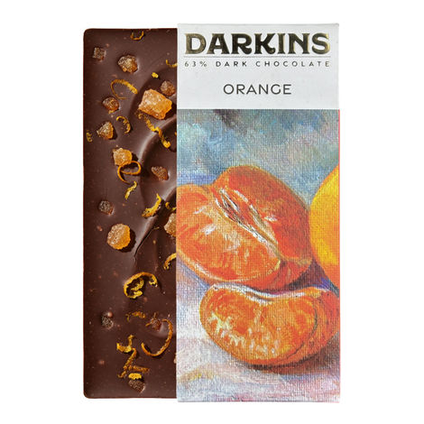 Darkins Indian Artisanal 63% Dark Orange Chocolate 50g
