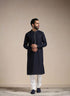 Manyavar Midnight Blue Sequined Kurta Set