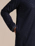 Manyavar Midnight Blue Sequined Kurta Set