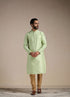 Manyavar Butterfly Green Jacquard Pattern Kurta Set