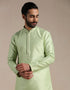 Manyavar Butterfly Green Jacquard Pattern Kurta Set