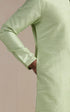 Manyavar Butterfly Green Jacquard Pattern Kurta Set