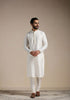 Manyavar Antique White Kurta and Jacket Set