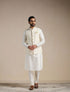 Manyavar Antique White Kurta and Jacket Set