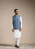 Manyavar Brilliant Blue Print Half Jacket