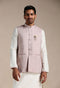Manyavar Rose Shadow Pink Self Patterned Half Jacket
