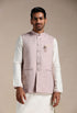 Manyavar Rose Shadow Pink Self Patterned Half Jacket