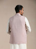 Manyavar Rose Shadow Pink Self Patterned Half Jacket