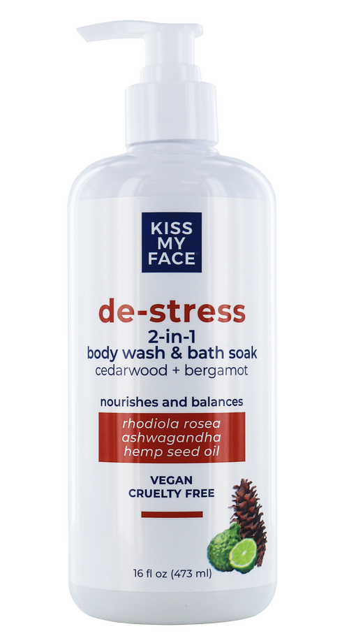 Kiss My Face De Stress 2 in 1 Body Wash & Bath Soak Cedarwood Bergamot