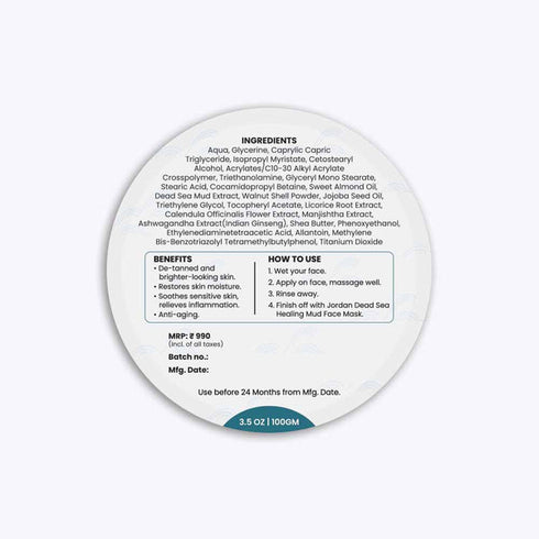 Wild Oak Jordan Dead Sea Healing Mud Face Scrub