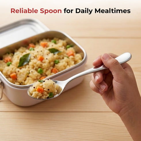 Vinod Decora Stainless Steel Baby Spoon Set of 12 Piece Heavy Gauge Steel Mirror Finish Rust Free Tough Strong and Durable