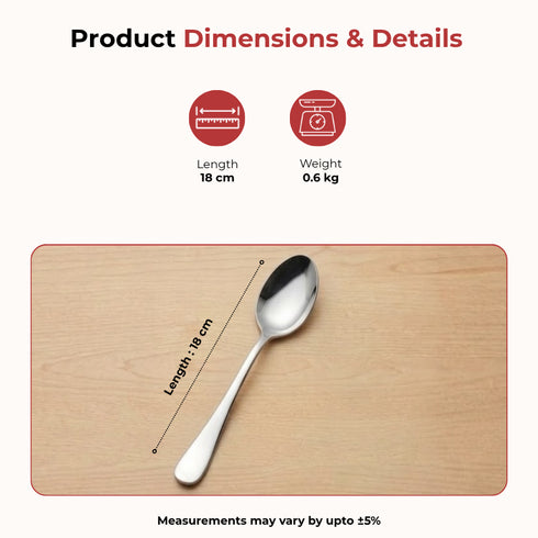Vinod Decora Stainless Steel Baby Spoon Set of 12 Piece Heavy Gauge Steel Mirror Finish Rust Free Tough Strong and Durable