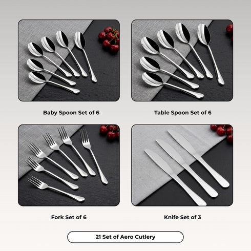 Vinod Stainless Steel Decora Cutlery 21 piece set