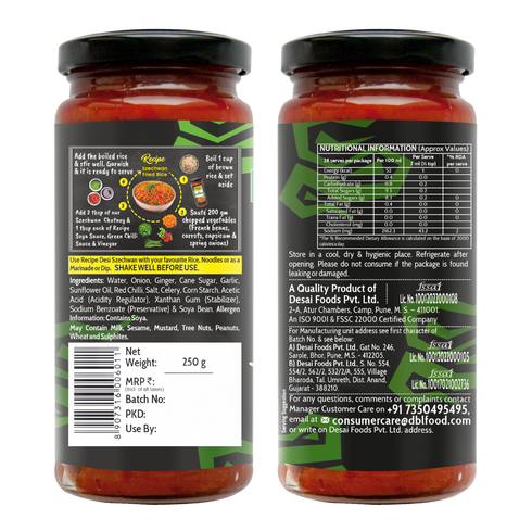 Mothers Recipe Pune Desi Szechwan Glass Bottle