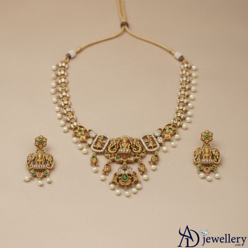 Devi Lakshmi Temple Necklace Set