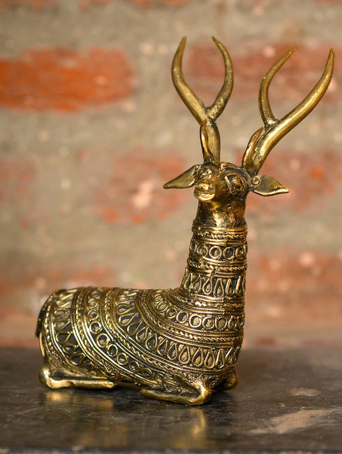The India Craft House Dhokra Craft Curio | Reindeer