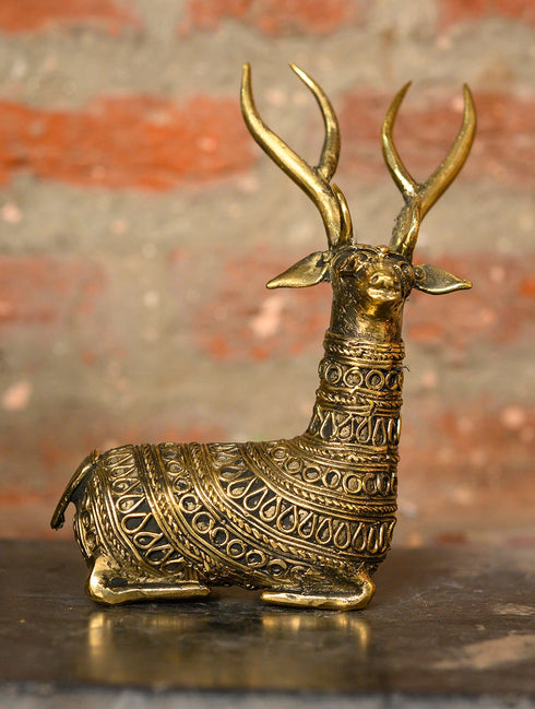 The India Craft House Dhokra Craft Curio | Reindeer