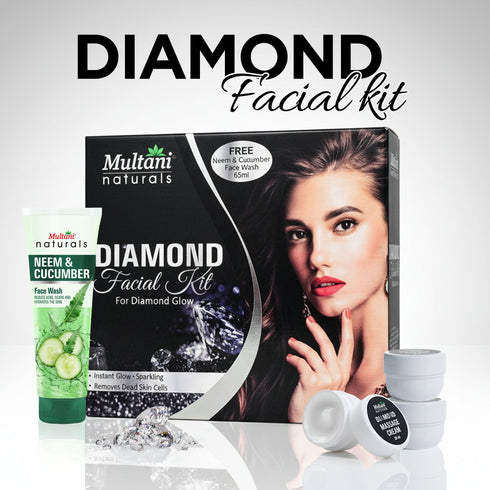 Multani Pharmaceuticals Limited Multani Naturals Diamond Facial Kit For Diamond Glow For Instant Glow & Temoves Dead Skin Cells