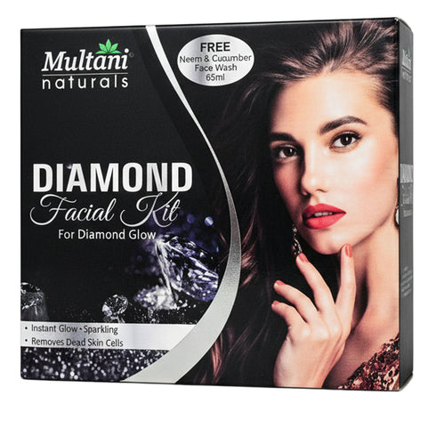 Multani Pharmaceuticals Limited Multani Naturals Diamond Facial Kit For Diamond Glow For Instant Glow & Temoves Dead Skin Cells