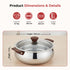 Vinod Stainless Steel Aroma Insulated Casserole with Glass Lid and Wooden Knob Set of 2 Pcs Capacity 750 ml and 1250 ml