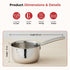 Vinod Claro Heavy Gauge Stainless Steel Hammered Sauce Pan 1.5 mm Capacity 1200 ml