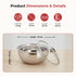 Vinod Stainless Steel Montero Insulated Casserole with Glass Lid and Steel Knob 1500 ml PUF PUF Coated High Quality Stainless Steel Rust Free