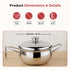 Vinod Stainless Steel Milano Plain Serving Casserole with Steel Lid and Side Handles 2000 ml Highest grade Stainless Steel Mirror Finish Rust Free