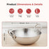 Vinod Claro Heavy Gauge Stainless Steel Hammered Kadai 2.5 mm 1400 ml