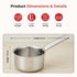 Vinod Claro Heavy Gauge Stainless Steel Sauce Pan Plain 1.5 mm Capacity 1600 ml