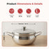 Vinod Stainless Steel Milano Hammered Serving Casserole with Steel Lid and Side Handles 2000 ml Highest grade Stainless Steel Durable Build Rust Free