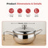 Vinod Stainless Steel Milano Plain Serving Casserole with Steel Lid and Side Handles 1630 ml Highest grade Stainless Steel Tough and Strong