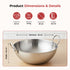 Vinod Claro Heavy Gauge Stainless Steel Kadai Plain 2.5 mm 2800 ml