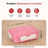 Vinod Stainless Steel Tiffin 3 Compartment Pink Airtight Silicone Sealed Lid Insulated Food Grade Steel Secure Side Clips