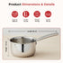 Vinod Claro Heavy Gauge Stainless Steel Hammered Sauce Pan 1.5 mm Capacity 900 ml