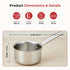 Vinod Claro Heavy Gauge Stainless Steel Sauce Pan Plain 1.5 mm Capacity 900 ml