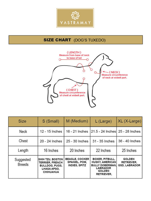 VASTRAMAY Dogs' Maroon Silk Blend Tuxedo With Attached Shirt