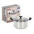 Vinod DONIV Stainless Steel Sandwich Bottom Solitaire Sauce Pot with Glass Lid and Side handle Induction Friendly Capacity 1.4 Ltr 16cm
