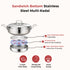 Vinod Doniv Stainless Steel Induction Bottom Multi Kadhai with 5 Plates 2 Idli 1 Mini Idli 1 Patra Momos 2 Khaman Dhokla