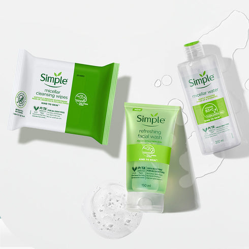 Simple Double Cleansing Set & Micellar Wipes