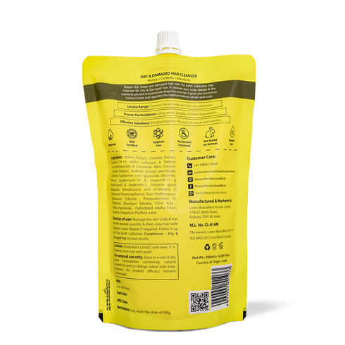 Theearthcollective in Dry & Damaged Hair Cleanser Shampoo Honey Centella and Mandarin
