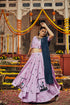 Shubhkala Dusty Pink Silk Digital Printed Work Navratri Lehenga