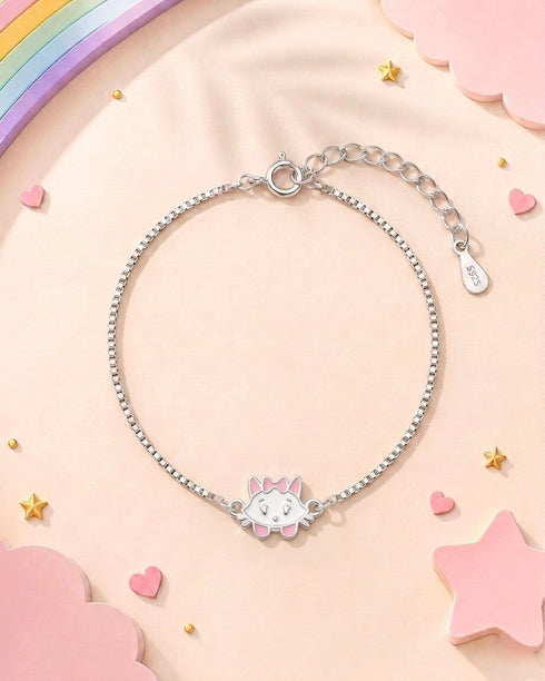 Meera Jaipur Marie the Kitty Silver Bracelet