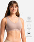 Jockey Wirefree Padded Cotton Stretch Full Coverage Lounge and Sleep Bra with Removable Pads - Mocha