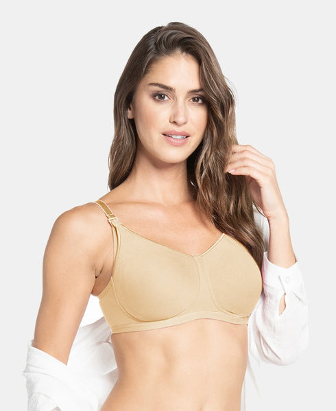 Jockey Wirefree Non Padded Cotton Stretch Full Coverage Nursing Bra with Front Clasp Opening - Light Skin