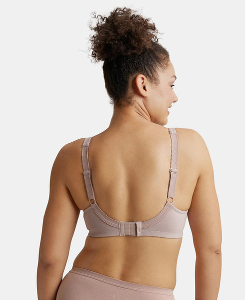 Jockey Wirefree Non Padded Cotton Stretch Full Coverage Plus Size Bra Plush Lining Cup - Mocha